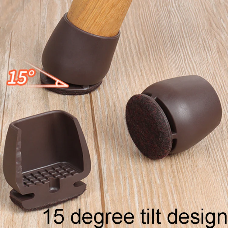 0.75 inch 8pcs /Set 15 Degree Tilt Table And Chair Feet One-Piece Shock-Absorbing Protective Cover For Chairs(Round) - Image 7