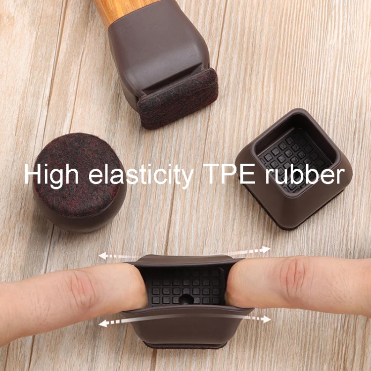 0.75 inch 8pcs /Set 15 Degree Tilt Table And Chair Feet One-Piece Shock-Absorbing Protective Cover For Chairs(Square) - Image 9
