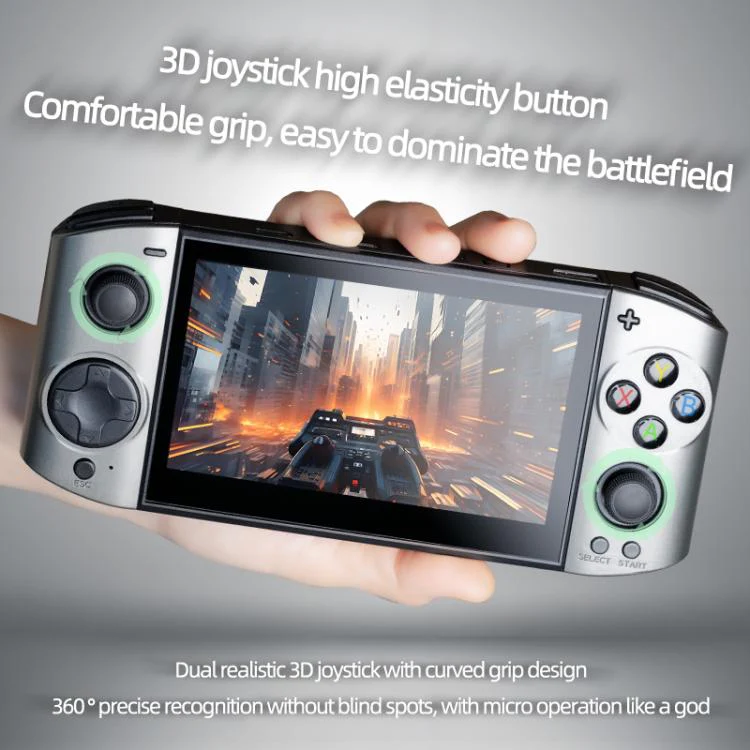 09 Ultra 5.1-inch HD OLED Handheld Game Console Supports Two-Player Battles, External TF card:128G(Grey) - Image 3