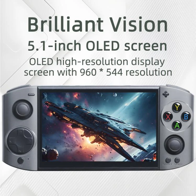 09 Ultra 5.1-inch HD OLED Handheld Game Console Supports Two-Player Battles, External TF card:128G(Grey) - Image 4