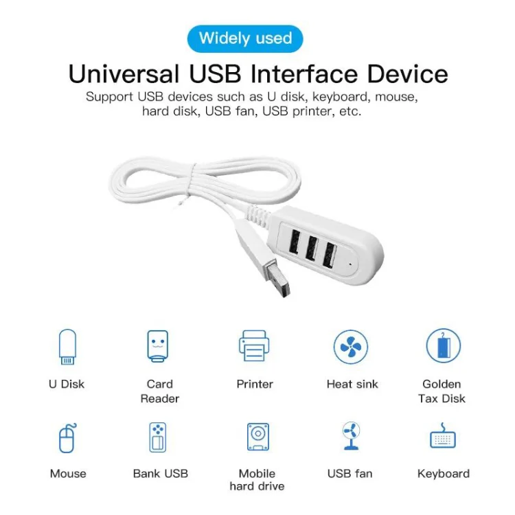 1.2m TPE USB A to 3 USB Ports Female HUB Adapter - Image 4