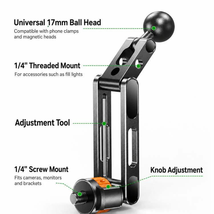 1/4 Inch Screw Phone Tripod Mount for Cameras Monitors Ring Lights, Style: Magnetic Mount - Image 3