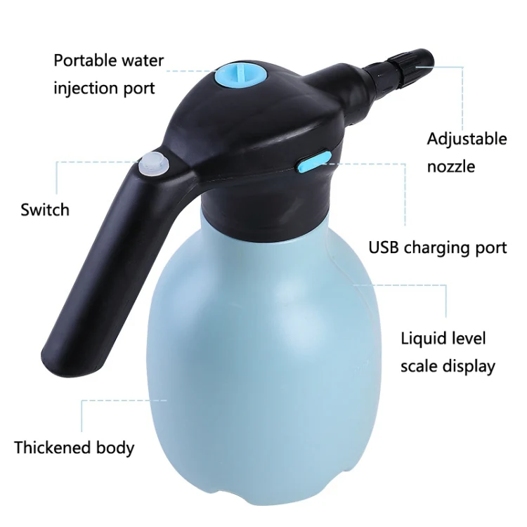 1.5L Garden Electric Watering Can Handheld Household Flower Watering Device, Specification: Blue + Universal Nozzle - Image 5