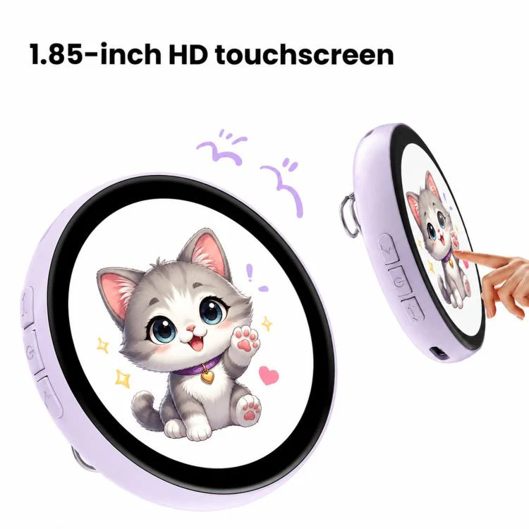 1.85 inch HD Touchscreen Dynamic App Bluetooth Anime Badge Display(Light Purple) - Image 3
