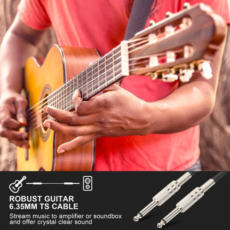 1.8m  1/4 inch (6.35mm) Male to Male Shielded Jack Mono Plugs Audio Patch Cable - Image 5