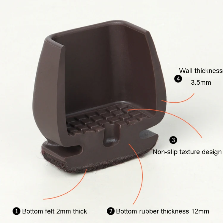 1 inch 8pcs /Set 15 Degree Tilt Table And Chair Feet One-Piece Shock-Absorbing Protective Cover For Chairs(Round) - Image 3