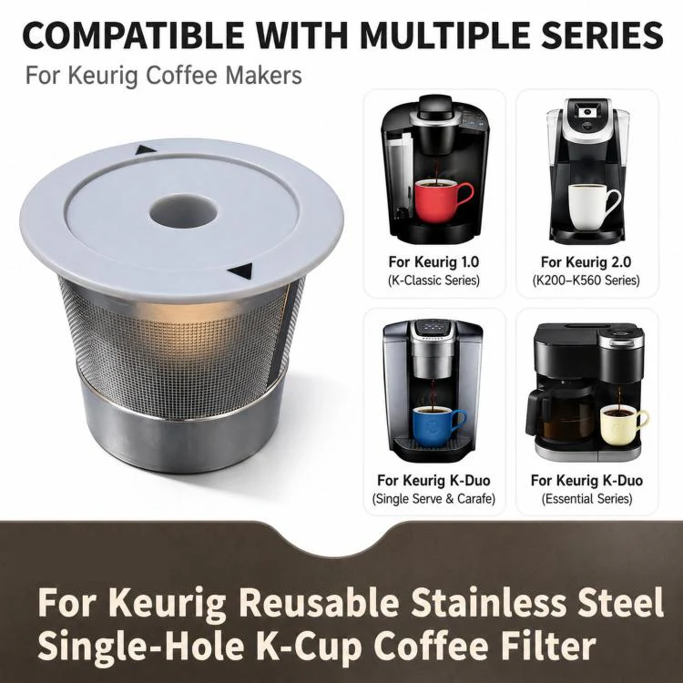 1 Pack Single-Needle K Cups For Keurig 1.0 & 2.0 Stainless Steel Refillable Coffee Filter Pod - Image 2
