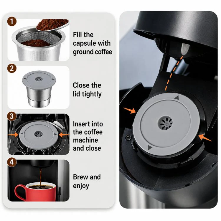 1 Pack Single-Needle K Cups For Keurig 1.0 & 2.0 Stainless Steel Refillable Coffee Filter Pod - Image 7