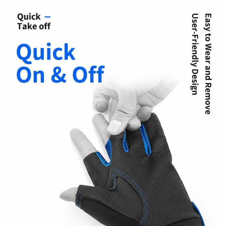 1 Pair 3 Finger Cut Off Anti Slip Breathable Fishing Gloves Outdoor Sun Protection Fishing Gear, Style:Thicken-Yellow - Image 8