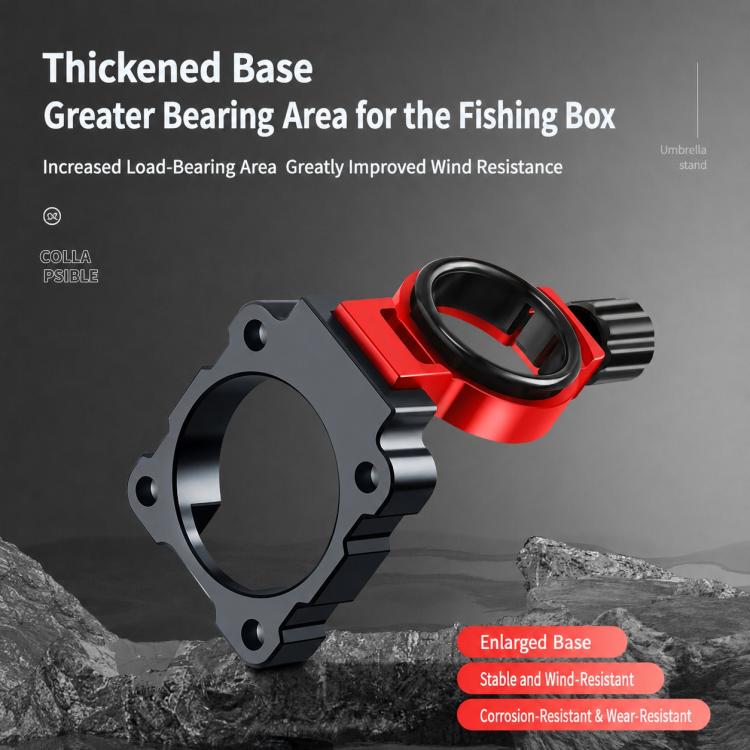 1 Pair Aluminum Alloy Foldable Umbrella Holder Mount Wind Resistant for Fishing Box(Black) - Image 6
