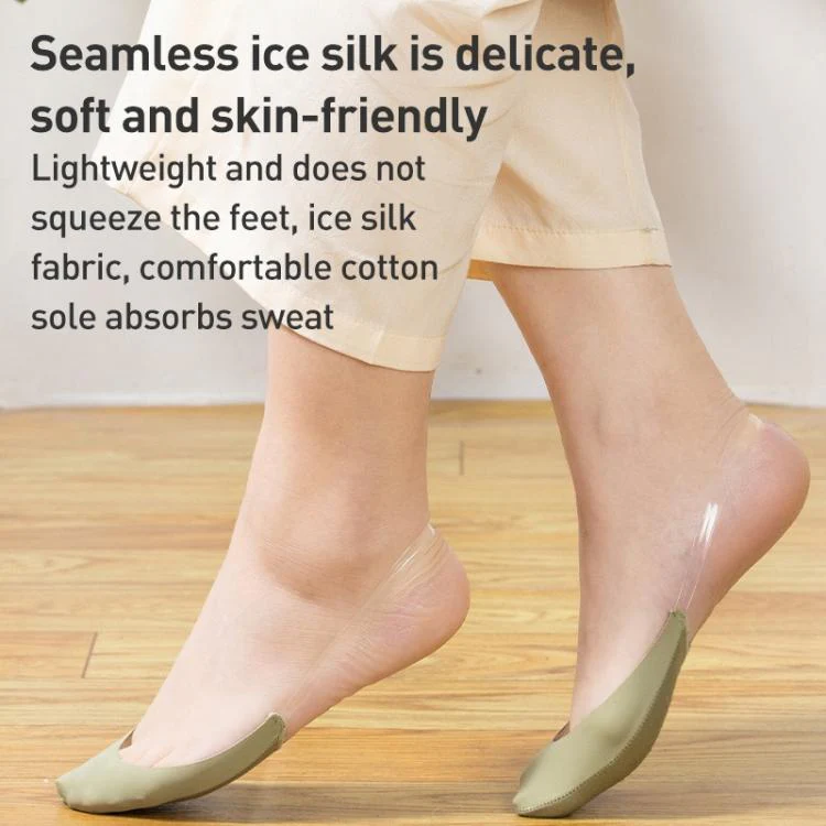 1 Pair Women Summer Ultrathin Ice Silk Half Palm High Heel Anti-slip Invisible Socks(Skin) - Image 8
