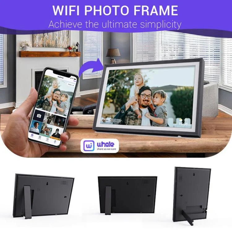 10.1 Inch Uhale Smart Cloud Photo Frame WiFi Mobile Photo Transfer Touchscreen Digital Signage AU Plug(Woodgrain Finish 32GB) - Image 6