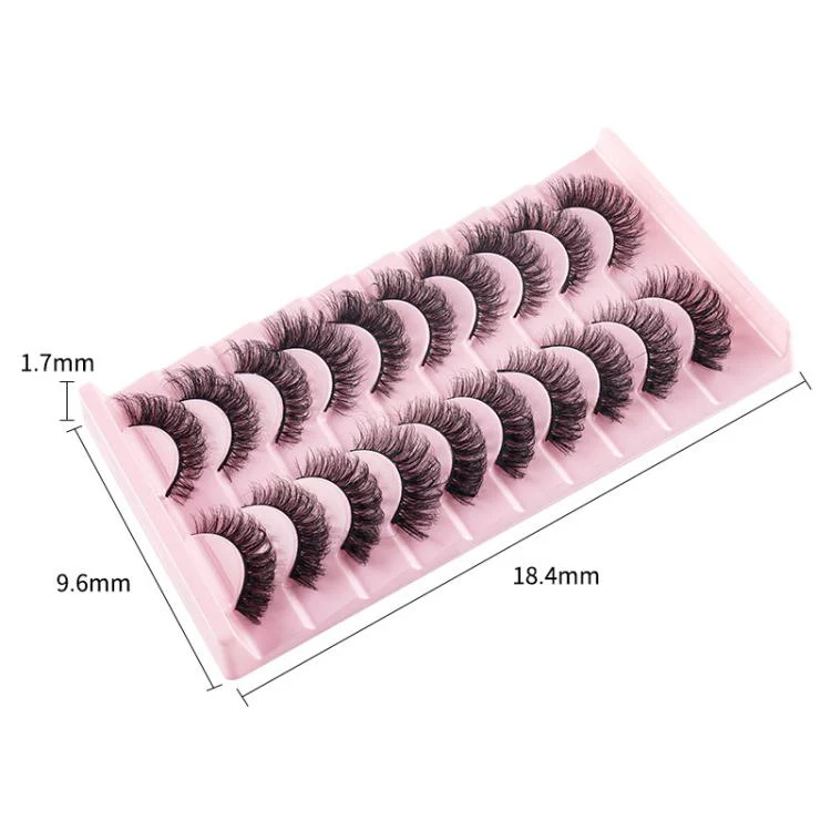 10 Pairs 8D Faux Mink Lashes Pack Fluffy Volume Dramatic False Eyelashes Natural Long Wispy Messy Curls(008) - Image 6