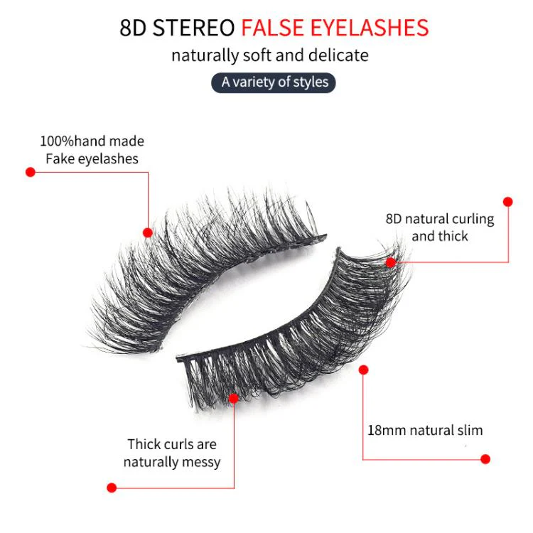 10 Pairs 8D Faux Mink Lashes Pack Fluffy Volume Dramatic False Eyelashes Natural Long Wispy Messy Curls(17X) - Image 4