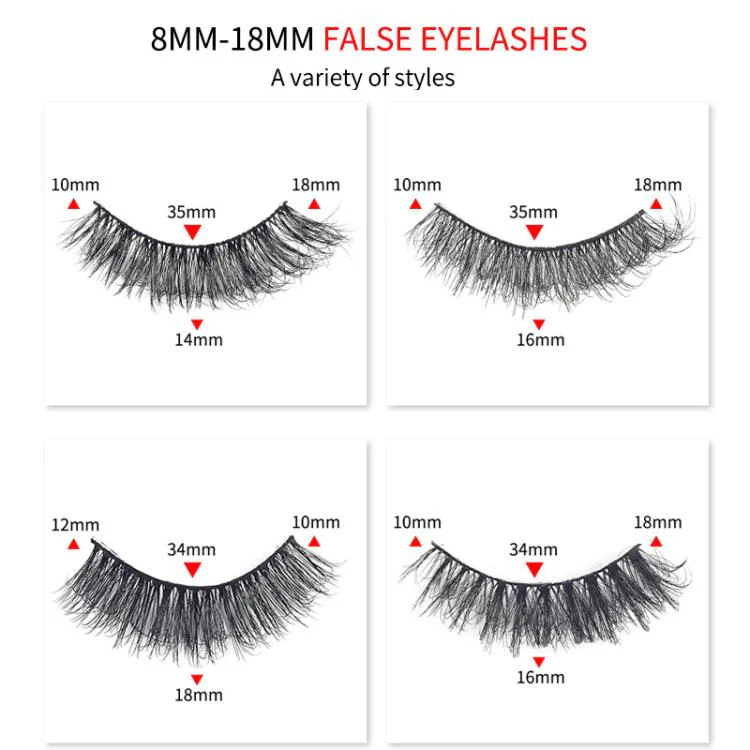 10 Pairs 8D Faux Mink Lashes Pack Fluffy Volume Dramatic False Eyelashes Natural Long Wispy Messy Curls(2718) - Image 5