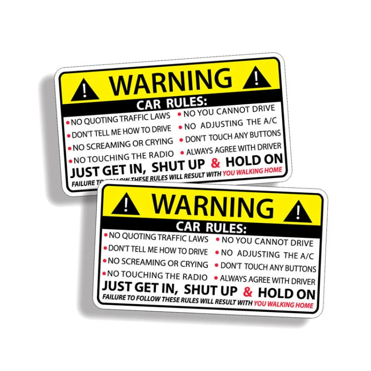 10 PCS Car Safety Warning Rules Sticker - Image 2