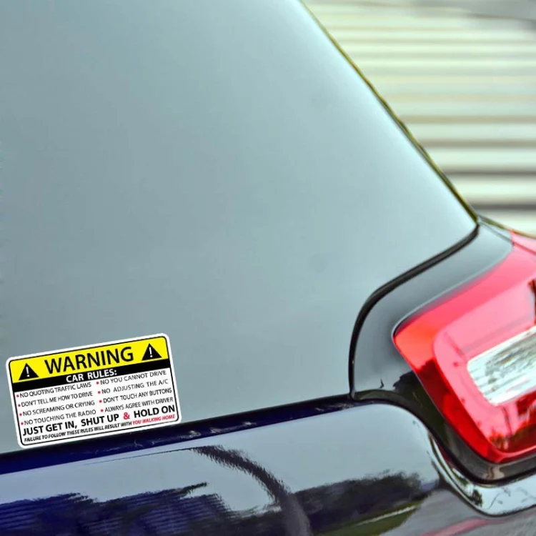 10 PCS Car Safety Warning Rules Sticker - Image 3