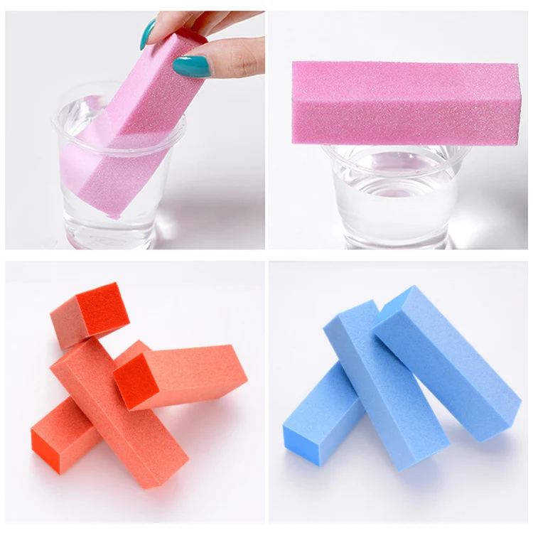10 PCS Tofu Block Nail Polish Four Squares High Elastic Cotton Manicure Sand Block (Blue) - Image 7