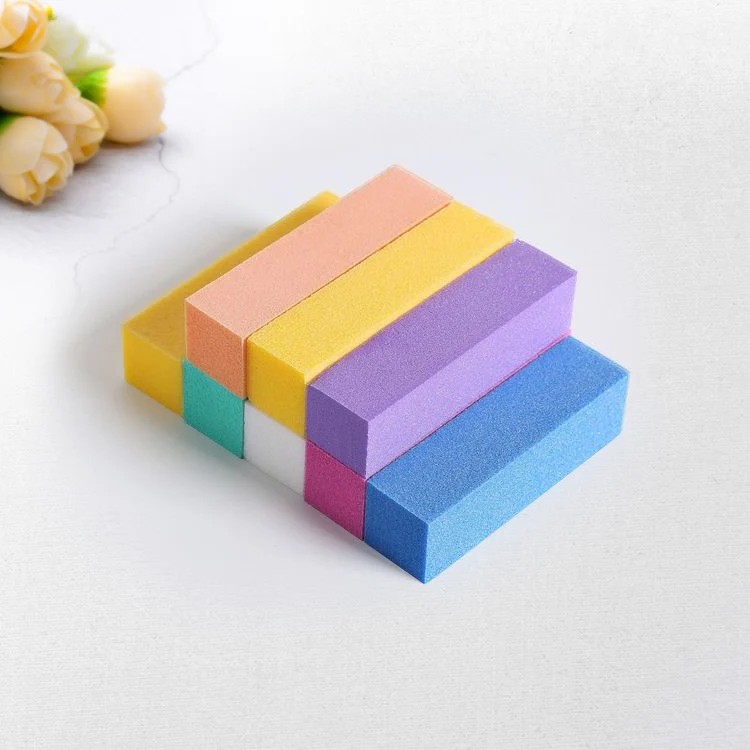 10 PCS Tofu Block Nail Polish Four Squares High Elastic Cotton Manicure Sand Block (Blue) - Image 8