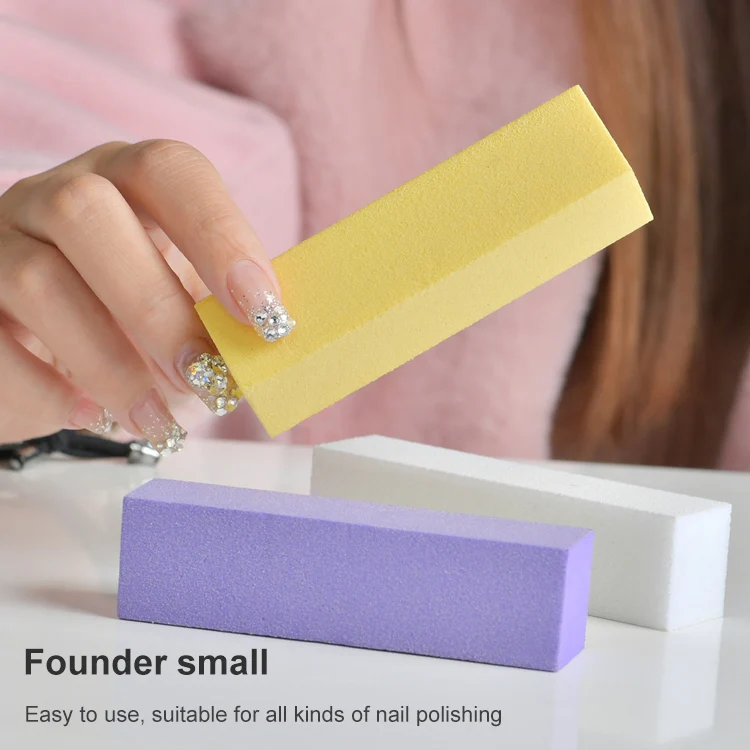 10 PCS Tofu Block Nail Polish Four Squares High Elastic Cotton Manicure Sand Block (Purple) - Image 5