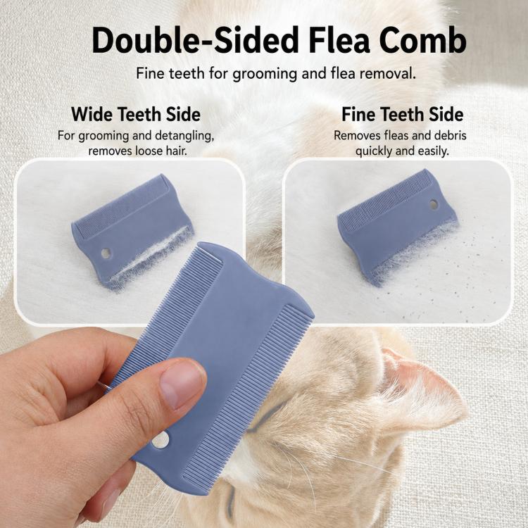 10-Piece Pet Tick Remover Kit with Magnifying Glass Tweezers, Lasso Pen, Flea Comb(Blue) - Image 5