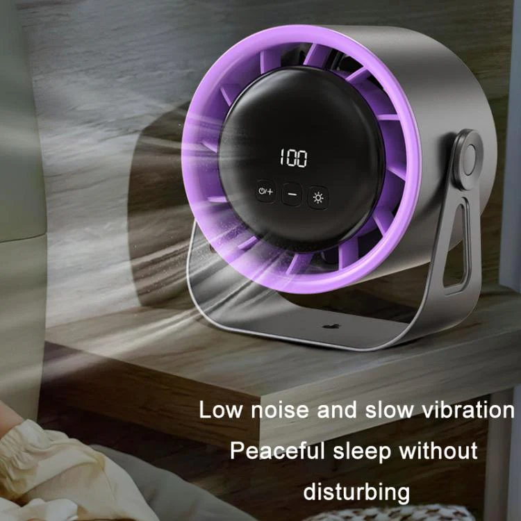 100-Gear High-Speed Circulating Fan Rechargeable Desktop Digital Display Turbo Wall-Mounted Fan, Style: White - Image 7