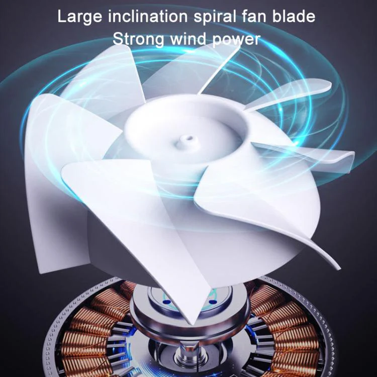 100-Gear High-Speed Circulating Fan Rechargeable Desktop Digital Display Turbo Wall-Mounted Fan, Style: White - Image 9