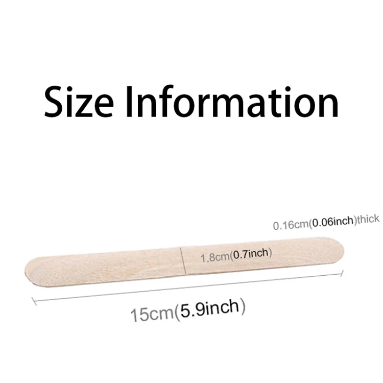 100 PCS 15cm Wooden Spatulas Wipe Wax Tools Ice-cream Bar Sticks - Image 3