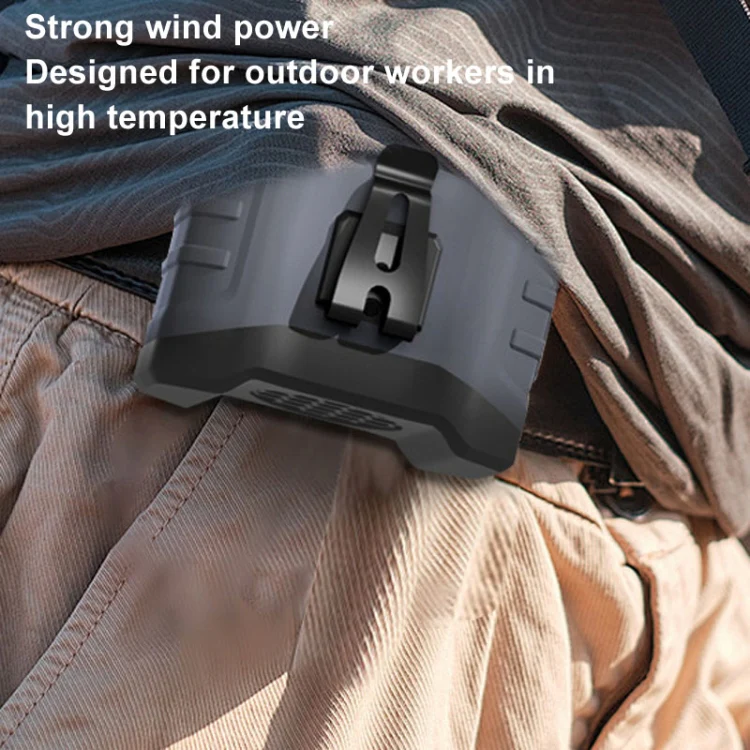 10000mAh Portable Hanging Waist Outdoor USB Fan High Wind Power Mini Fan(Army Green) - Image 7