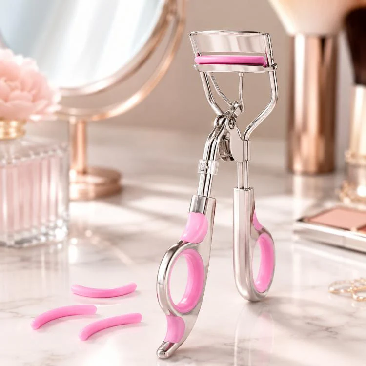 100pcs /Box Eyelash Curler Refill Pads Universal Eye Lash Curler Replacement Rubber Pads(Light Pink)
