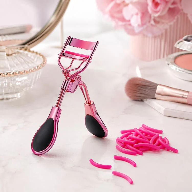 100pcs /Box Eyelash Curler Refill Pads Universal Eye Lash Curler Replacement Rubber Pads(Rose Red)