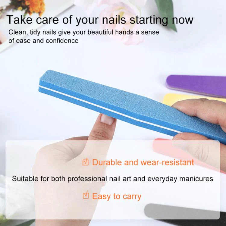 100pcs/Pack Diamond Shaped Nail Art Sanding Sponge File Manicure Tool, without LOGO(Random Color Delivery) - Image 5