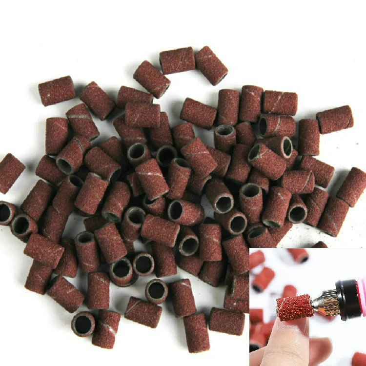 100pcs / Pack Nail Art Electric Grinder Accessories Sandpaper Ring Sand Cloth Ring Grinding Ring, Size:80#