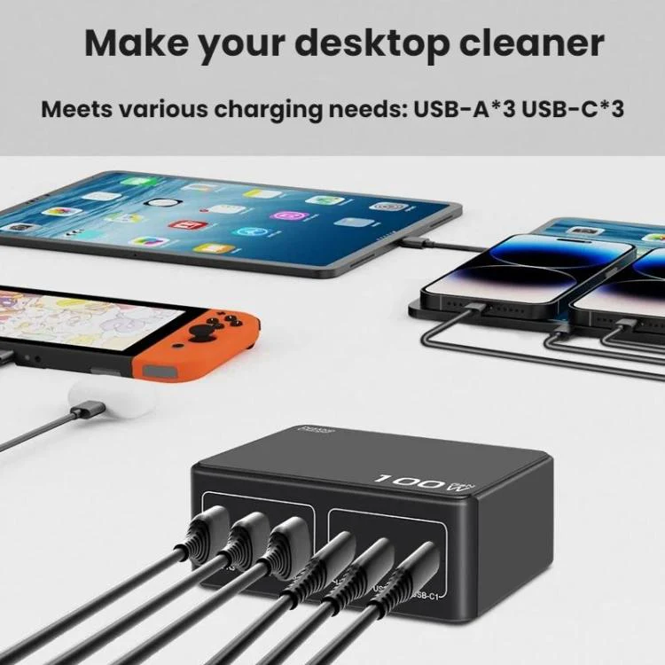 100W High-Power PD Fast Charging USB Multi-Port Charger(AU Plug) - Image 5