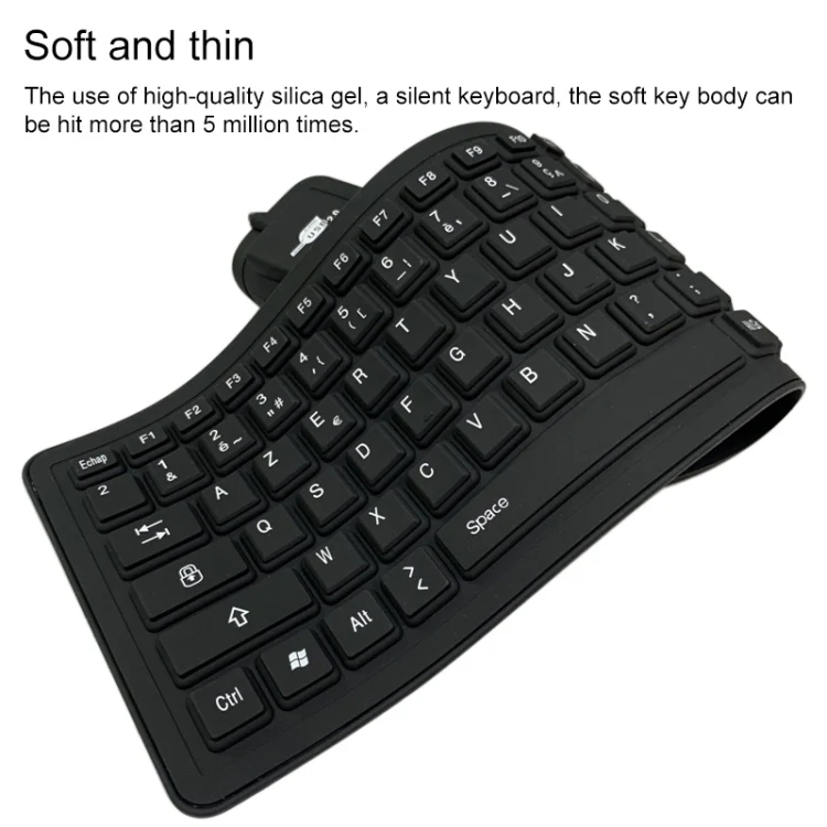 103 Key French USB Wired Silicone Waterproof Keyboard Desktop Notebook Keyboard, Cable Length: 1.5m - Image 4