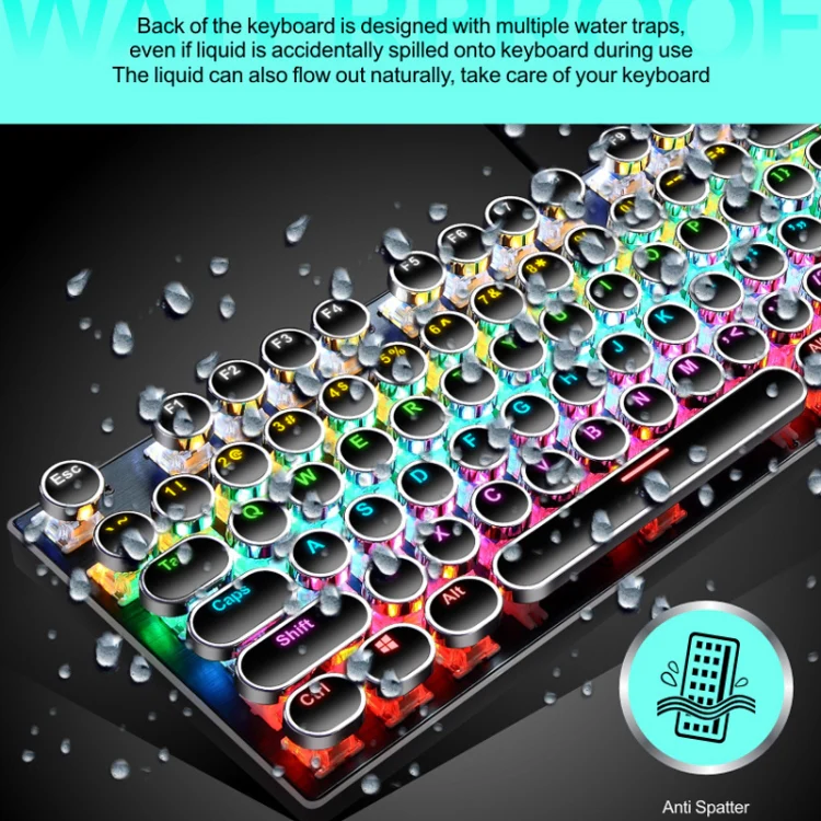 104 Keys Green Shaft RGB Luminous Keyboard Computer Game USB Wired Metal Mechanical Keyboard, Cabel Length:1.5m, Style: Double Imposition Version (Pink White) - Image 5