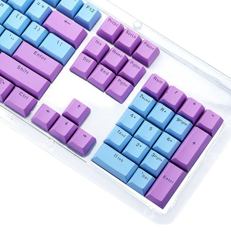 104-Keys Two-Color Mold Transparent PBT Keycap Mechanical Keyboard(Dark Grey) - Image 3