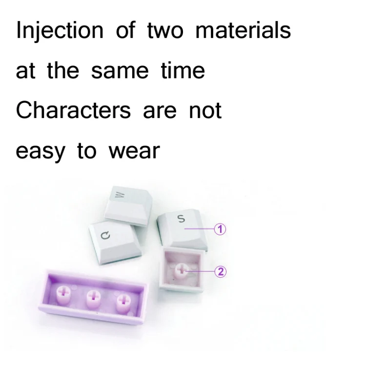 104-Keys Two-Color Mold Transparent PBT Keycap Mechanical Keyboard(Dark Grey) - Image 5