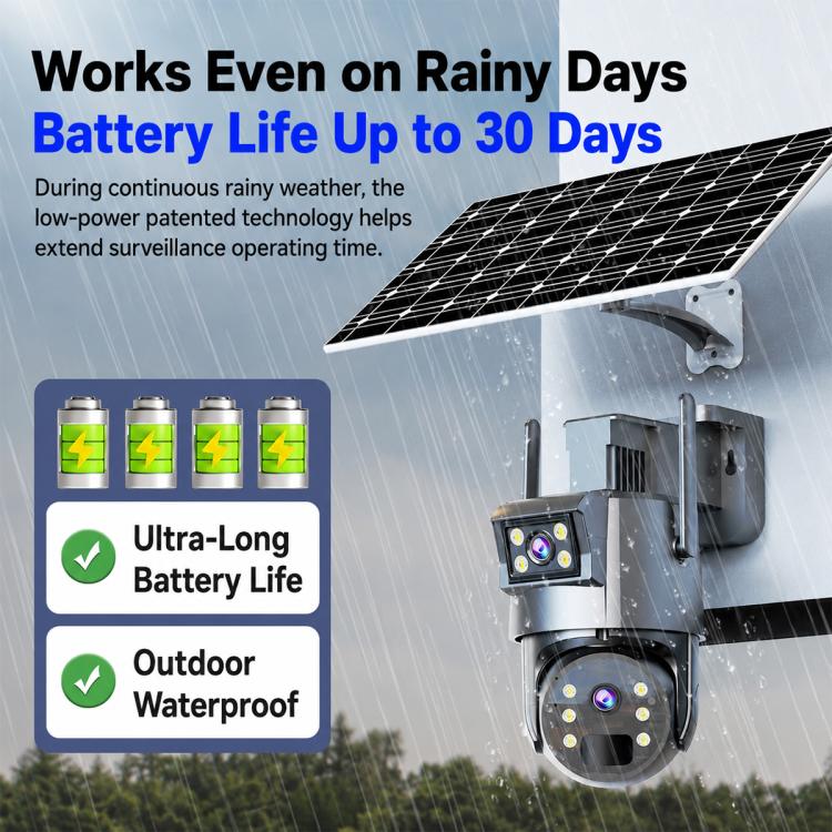 1080P HD Dual-Lens Smart Solar Energy Surveillance Camera without Memory Card, Type:4G US Version - Image 7