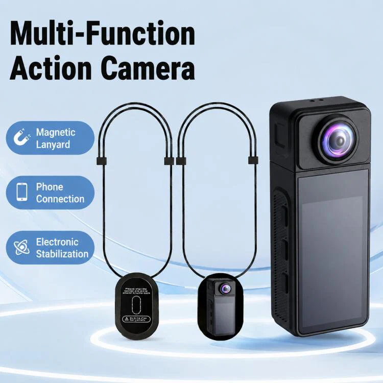1080P Wearable Body Camera with Magnetic Lanyard Rotatable Lens WiFi Mini Vlog Action Cam EIS Video Recorder - Image 2