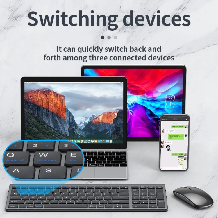 109 Three-mode Wireless Bluetooth Keyboard (Gun Metal) - Image 5