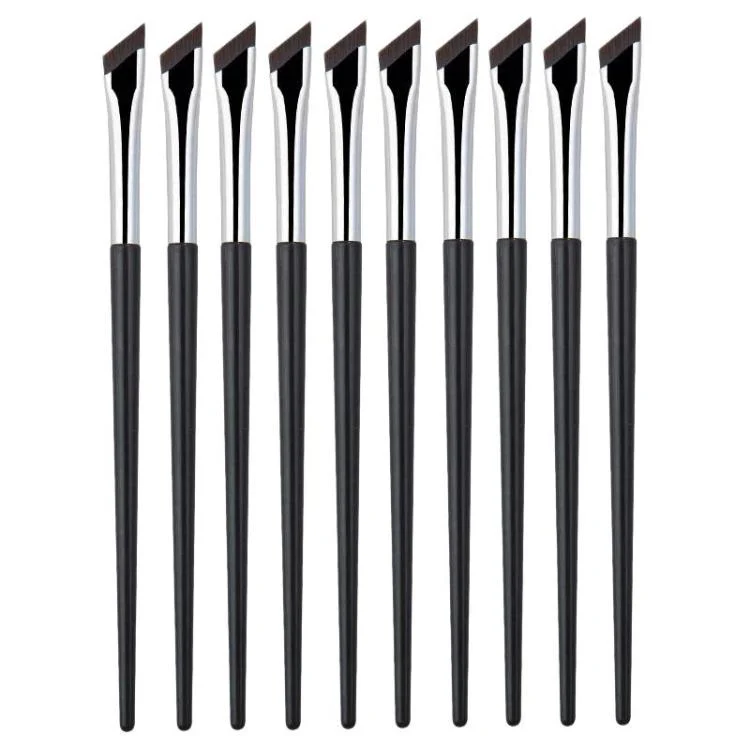 10pcs Angled Ultra-Fine Eyeliner Brush Aegyo-Sal Detail Makeup Brush, Style: Blade