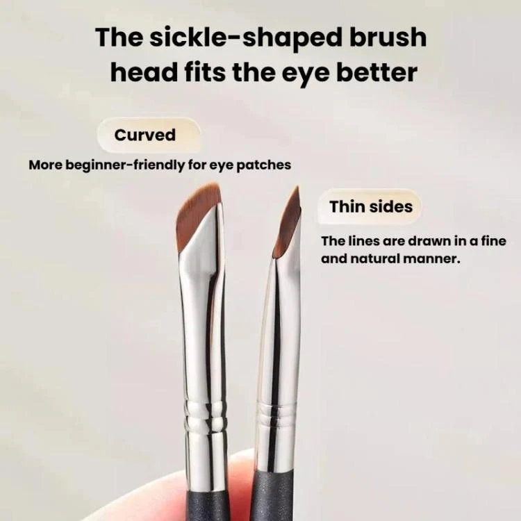 10pcs Angled Ultra-Fine Eyeliner Brush Aegyo-Sal Detail Makeup Brush, Style: Sickle Black - Image 4