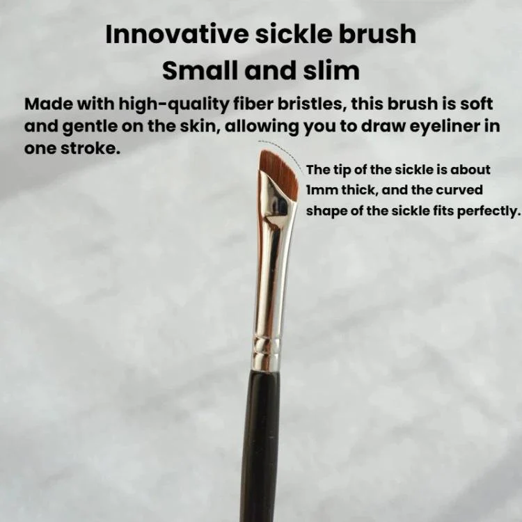 10pcs Angled Ultra-Fine Eyeliner Brush Aegyo-Sal Detail Makeup Brush, Style: Sickle Brown - Image 3