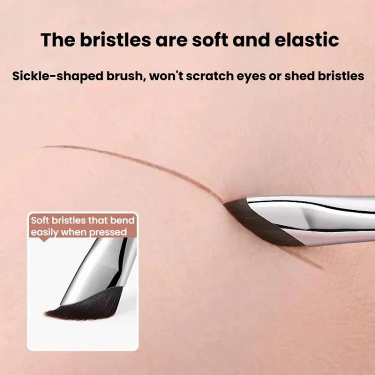 10pcs Angled Ultra-Fine Eyeliner Brush Aegyo-Sal Detail Makeup Brush, Style: Sickle Brown - Image 6