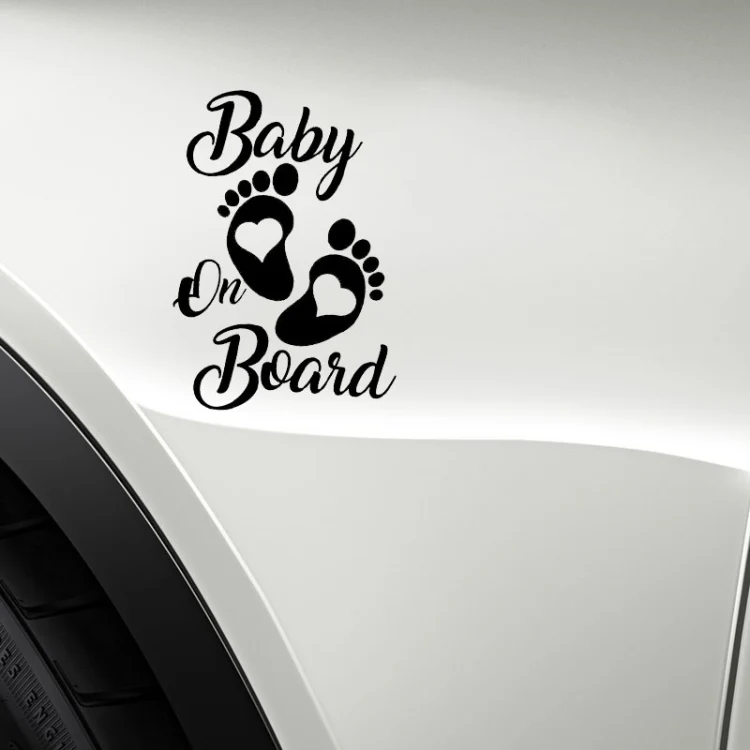 10pcs Baby On Board Warning Car Sticker Reflective Scratch Body Sticker(Laser) - Image 3
