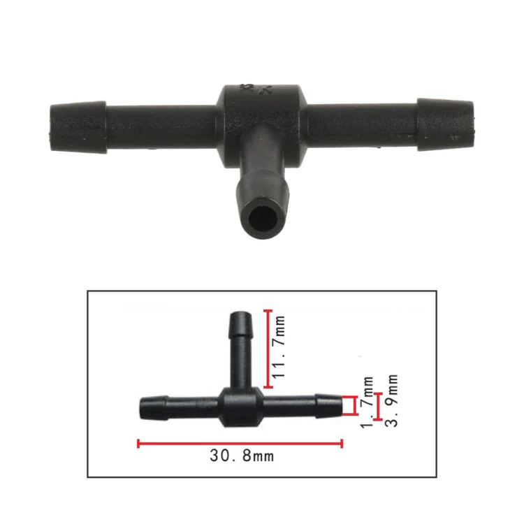 10pcs/Bag Car T Type Wiper Spray Nozzle Water Pipe Connection Tube - Image 4
