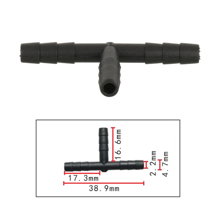 10pcs/Bag Car T Type Wiper Spray Nozzle Water Pipe Connection Tube - Image 4