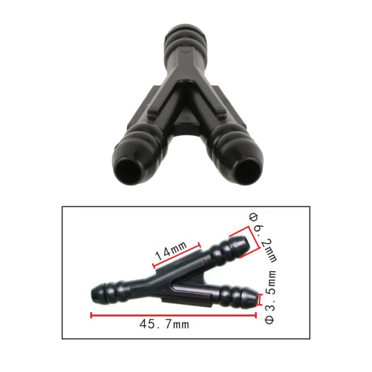 10pcs/Bag Car Y Type Wiper Spray Nozzle Water Pipe Connection Tube - Image 4