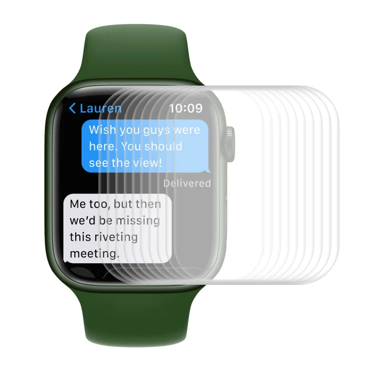 10pcs ENKAY Hat-Prince Case Friendly 3D Full Screen PET Curved Hot Bending HD Screen Protector Film For Apple Watch Series 9 / 8 / 7 41mm(Transparent)